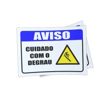 Kit 3 Placas sinalização 15x21cm EM PVC PL(22) - Tema: Perigo Degrau