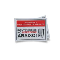 Kit 3 Placas sinalização 15x21cm EM PVC PL(230) - Tema: Interfone e Identificação Kit 3 Placas sinalização 15x21cm EM PVC PL(230) - Tema: Interfone e Identificação