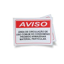 Kit 3 Placas sinalização 15x21cm EM PVC PL(244) - Tema: Material Particular