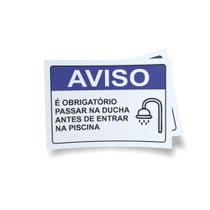 Kit 3 Placas sinalização 15x21cm EM PVC PL(248) - Tema: Piscina