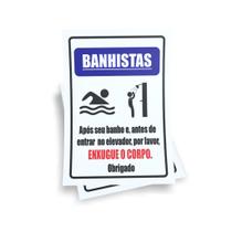 Kit 3 Placas sinalização 15x21cm EM PVC PL(254) - Tema: Piscina Kit 3 Placas sinalização 15x21cm EM PVC PL(254) - Tema: Piscina