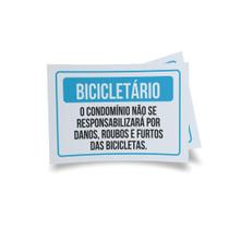 Kit 3 Placas sinalização 15x21cm EM PVC PL(263) - Tema: Bicicletário Kit 3 Placas sinalização 15x21cm EM PVC PL(263) - Tema: Bicicletário