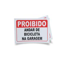 Kit 3 Placas sinalização 15x21cm EM PVC PL(264) - Tema: Bicicletário