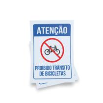 Kit 3 Placas sinalização 15x21cm EM PVC PL(276) - Tema: Proibido Bicicleta Kit 3 Placas sinalização 15x21cm EM PVC PL(276) - Tema: Proibido Bicicleta