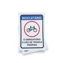 Kit 3 Placas sinalização 15x21cm EM PVC PL(289) - Tema: Bicicletário Kit 3 Placas sinalização 15x21cm EM PVC PL(289) - Tema: Bicicletário