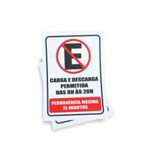 Kit 3 Placas sinalização 15x21cm EM PVC PL(292) - Tema: Carga e Descarga Kit 3 Placas sinalização 15x21cm EM PVC PL(292) - Tema: Carga e Descarga