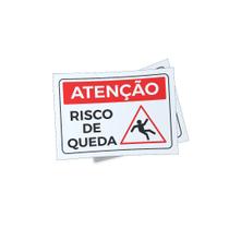 Kit 3 Placas sinalização 15x21cm EM PVC PL(33) - Tema: Cuidado Queda