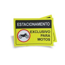Kit 3 Placas sinalização 15x21cm EM PVC PL(333) - Tema: Estacionamento Moto