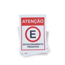 Kit 3 Placas sinalização 15x21cm EM PVC PL(343) Tema: Estacionamento Privativo Kit 3 Placas sinalização 15x21cm EM PVC PL(343) Tema: Estacionamento Privativo