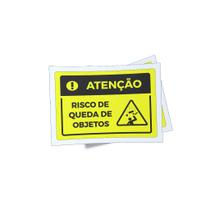 Kit 3 Placas sinalização 15x21cm EM PVC PL(35) - Tema: Queda Material