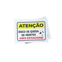 Kit 3 Placas sinalização 15x21cm EM PVC PL(36) - Tema: Queda Material