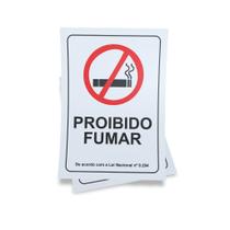Kit 3 Placas sinalização 15x21cm EM PVC PL(367) Tema: Proibido Fumar