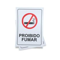 Kit 3 Placas sinalização 15x21cm EM PVC PL(369) Tema: Proibido Fumar Kit 3 Placas sinalização 15x21cm EM PVC PL(369) Tema: Proibido Fumar