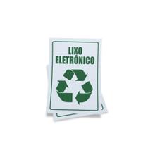 Kit 3 Placas sinalização 15x21cm EM PVC PL(374) - Tema: Lixo Eletrônico