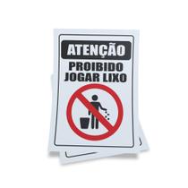 Kit 3 Placas sinalização 15x21cm EM PVC PL(379) - Tema: Proibido Jogar Lixo Kit 3 Placas sinalização 15x21cm EM PVC PL(379) - Tema: Proibido Jogar Lixo