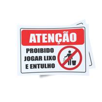 Kit 3 Placas sinalização 15x21cm EM PVC PL(381) - Tema: Proibido Jogar Lixo