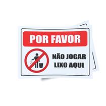 Kit 3 Placas sinalização 15x21cm EM PVC PL(383) - Tema: Proibido Jogar Lixo