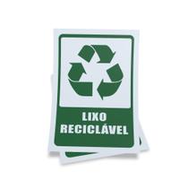 Kit 3 Placas sinalização 15x21cm EM PVC PL(415) - Tema: Lixo Reciclável