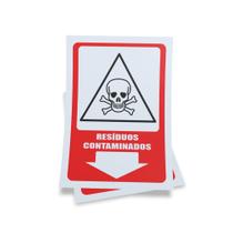 Kit 3 Placas sinalização 15x21cm EM PVC PL(416) - Tema: Lixo Contaminado Kit 3 Placas sinalização 15x21cm EM PVC PL(416) - Tema: Lixo Contaminado