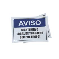 Kit 3 Placas sinalização 15x21cm EM PVC PL(440) - Tema: Mantenha o Local de Trabalho Limpo Kit 3 Placas sinalização 15x21cm EM PVC PL(440) - Tema: Mantenha o Local de Trabalho Limpo