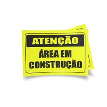Kit 3 Placas sinalização 15x21cm EM PVC PL(458) - Tema: Aviso Obras Kit 3 Placas sinalização 15x21cm EM PVC PL(458) - Tema: Aviso Obras