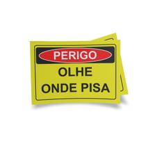 Kit 3 Placas sinalização 15x21cm EM PVC PL(491) - Tema: Obras Segurança
