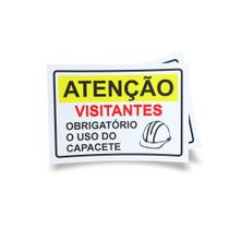 Kit 3 Placas sinalização 15x21cm EM PVC PL(493) - Tema: Visitante