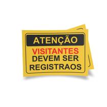 Kit 3 Placas sinalização 15x21cm EM PVC PL(494) - Tema: Visitante