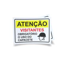 Kit 3 Placas sinalização 15x21cm EM PVC PL(495) - Tema: Visitante