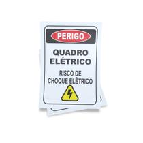 Kit 3 Placas sinalização 15x21cm EM PVC PL(503) - Tema: Choque Elétrico