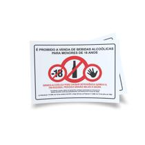 Kit 3 Placas sinalização 15x21cm EM PVC PL(524) Tema: Proibido Venda de Bebidas Alc0ólica