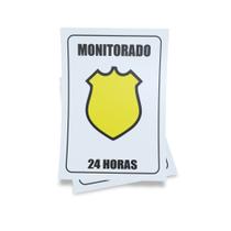Kit 3 Placas sinalização 15x21cm EM PVC PL(549) - Tema: Monitorado