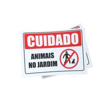 Kit 3 Placas sinalização 15x21cm EM PVC PL(57) - Tema: Animais Jardim