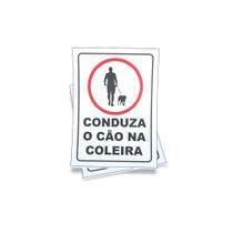 Kit 3 Placas sinalização 15x21cm EM PVC PL(63) - Tema: Cão na Coleira Kit 3 Placas sinalização 15x21cm EM PVC PL(63) - Tema: Cão na Coleira