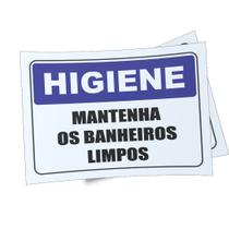 Kit 3 Placas sinalização 15x21cm EM PVC PL(80) - Tema: Aviso Banheiro