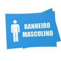 Kit 3 Placas sinalização 15x21cm EM PVC PL(84-M) - Tema: Banheiro