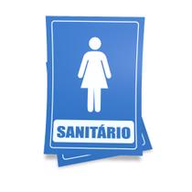 Kit 3 Placas sinalização 15x21cm EM PVC PL(87-F) - Tema: Banheiro