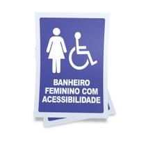 Kit 3 Placas sinalização 15x21cm EM PVC PL(93-F) - Tema: Banheiro PCD Kit 3 Placas sinalização 15x21cm EM PVC PL(93-F) - Tema: Banheiro PCD