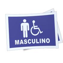 Kit 3 Placas sinalização 15x21cm EM PVC PL(94-M) - Tema: Banheiro PCD Kit 3 Placas sinalização 15x21cm EM PVC PL(94-M) - Tema: Banheiro PCD