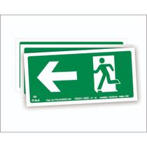 Kit 3 Placas sinalização 15x21cm PL (1013) - Tema: Tema: Saída Esquerda ( nao é fotoluminessente)