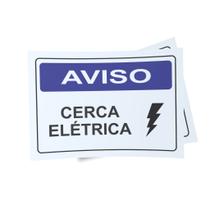 Kit 3 Placas sinalização 15x21cm PL(137) - Tema: Cerca Elétrica Kit 3 Placas sinalização 15x21cm PL(137) - Tema: Cerca Elétrica