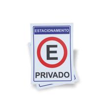 Kit 3 Placas sinalização 15x21cm Pl(345) - Tema: Estacionamento Privado Kit 3 Placas sinalização 15x21cm Pl(345) - Tema: Estacionamento Privado