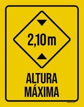 Kit 3 Placas Sinalização - Altura Máxima 2M10 Amarela