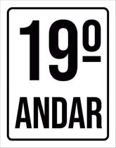 Kit 3 Placas Sinalização Ambiente Identificação 19º Andar