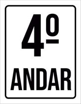 Kit 3 Placas Sinalização Ambiente Identificação 4º Andar