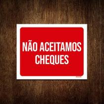 Kit 3 Placas Sinalização Ambiente Não Aceitamos Cheques