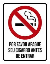 Kit 3 Placas Sinalização Apague Cigarro Antes De Entrar Kit 3 Placas Sinalização Apague Cigarro Antes De Entrar