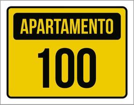 Kit 3 Placas Sinalização - Apartamento 100 Amarela