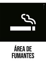 Kit 3 Placas Sinalização - Área De Fumantes Desenho