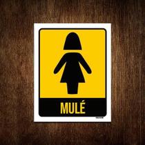 Kit 3 Placas Sinalização Banheiro Feminino Mulé